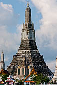 Bangkok Wat Arun - Temple  lit by the rising sun at down.